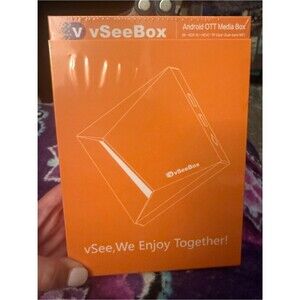 vSeeBox V6 Pro Android 14 8K OTT Media Box New Sealed Batteries Included